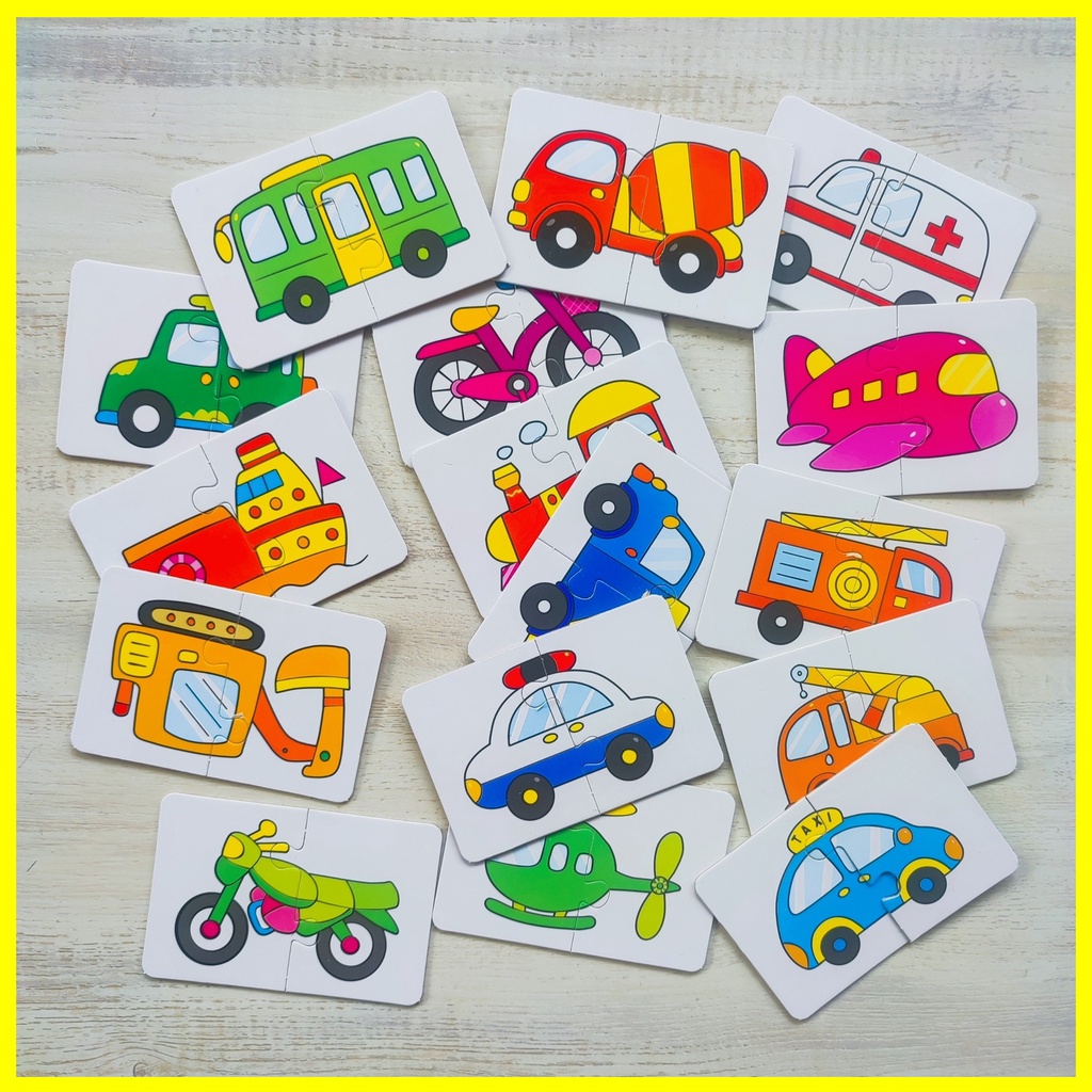 Busyboxes.id Mainan anak edukasi anak 1 2 3 tahun laki laki perempuan mainan edukasi Montessori puzzle jigsaw 3d kendaraan transportasi