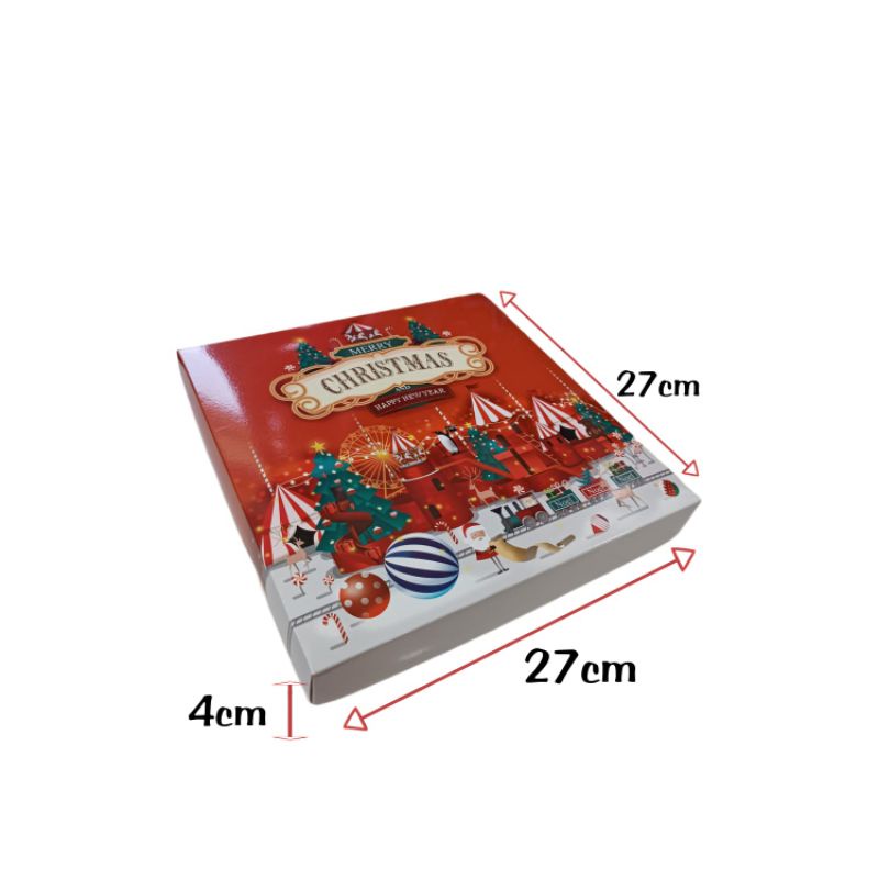 

BOX NATAL NASTAR MERAH ALAS GOLD 27X27X4CM - 36 LUBANG