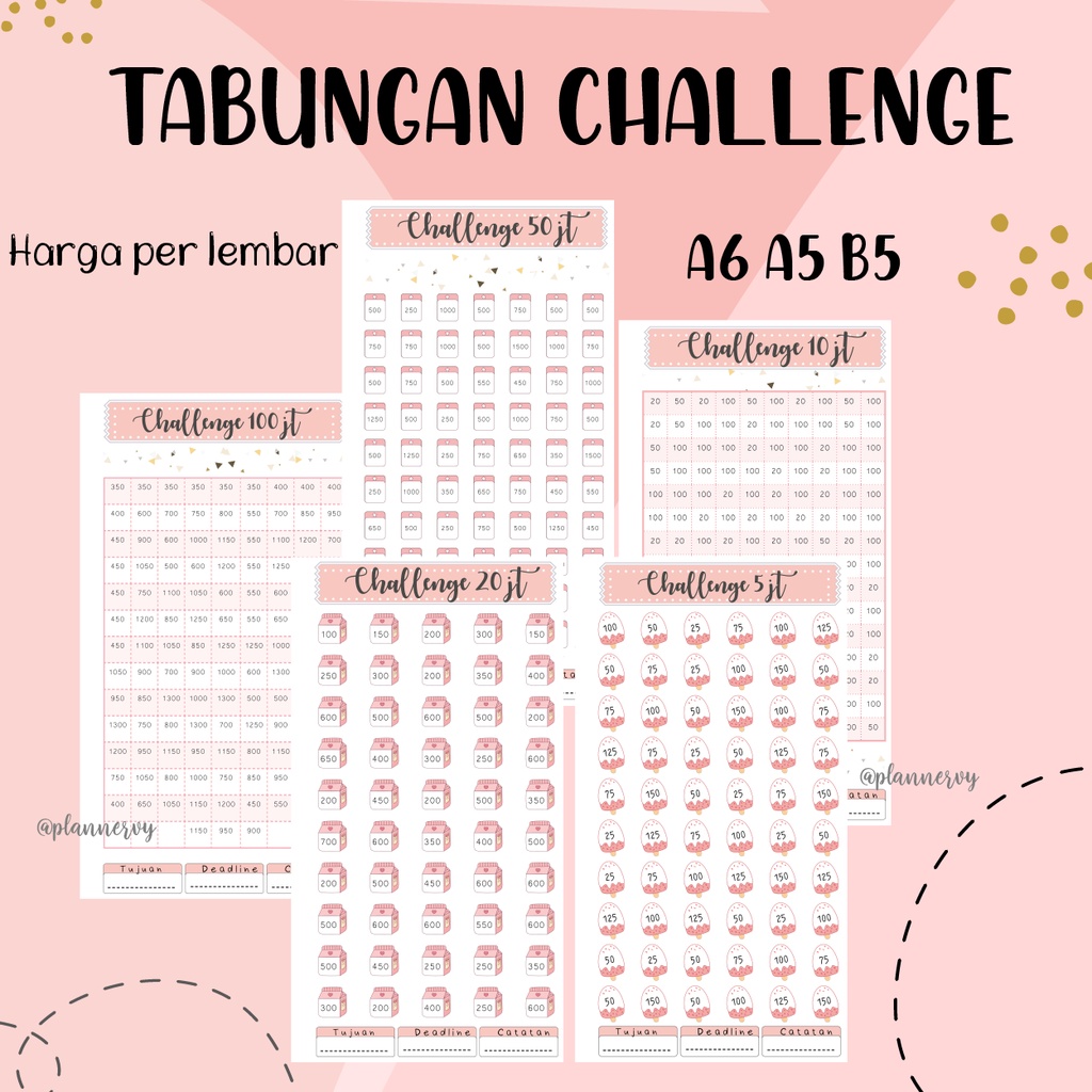 TABUNGAN TARGET NOMINAL LOOSE LEAF BINDER