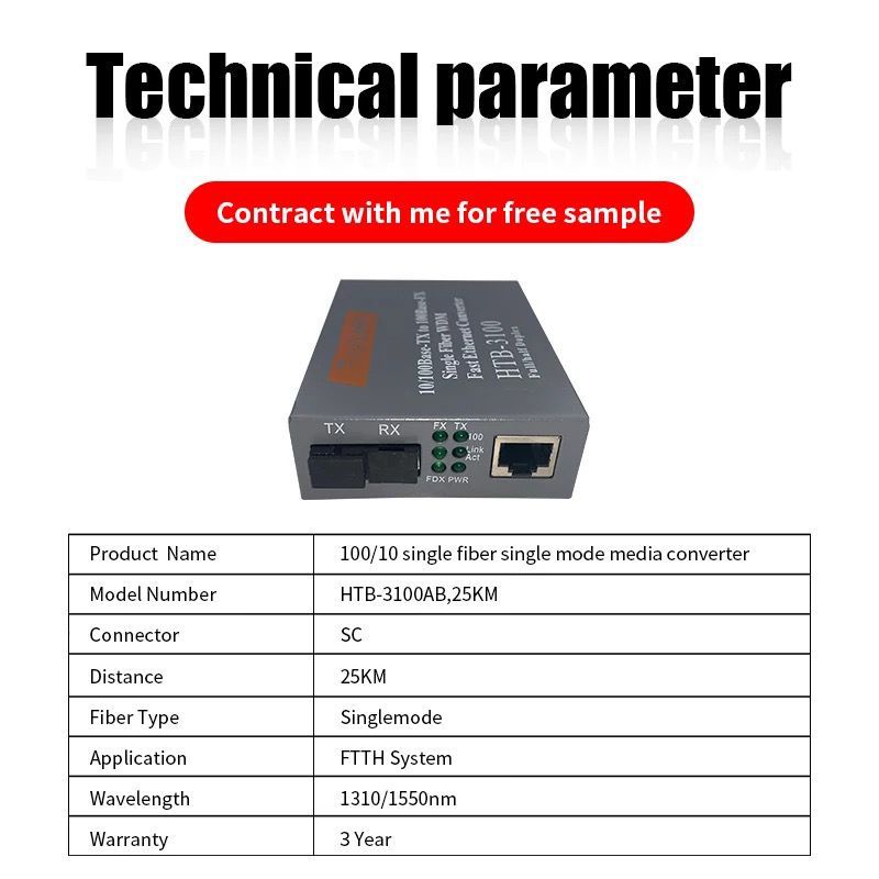 Ethernet Media Converter Netlink HTB-3100 A dan B single core ASLI BERKUALITAS