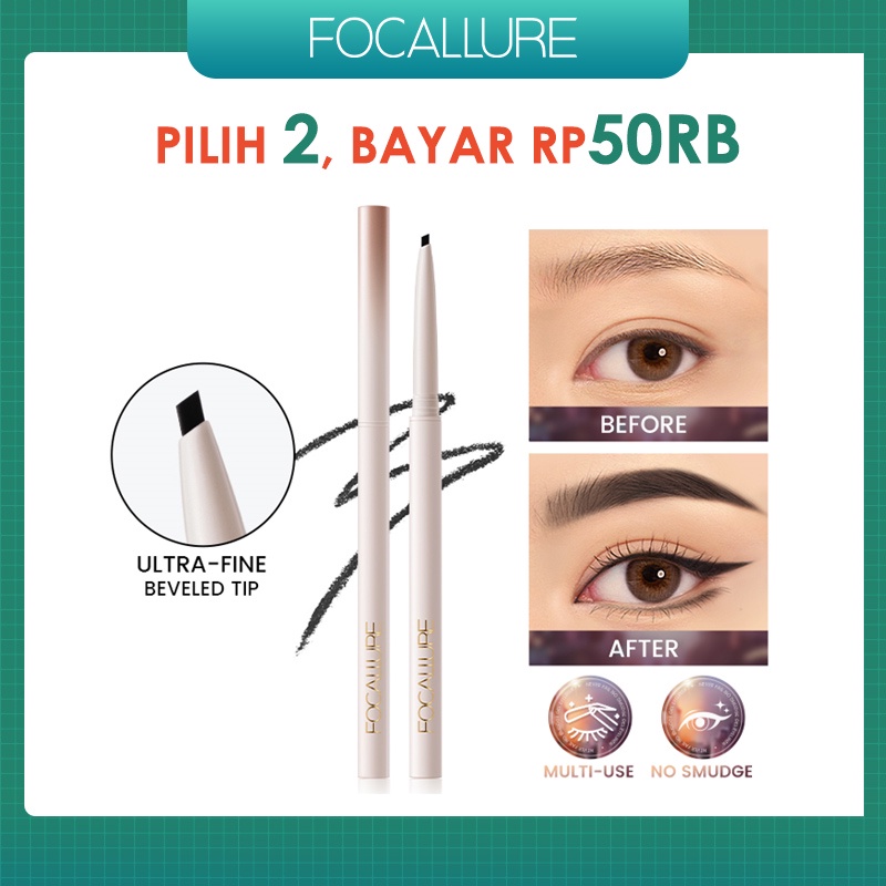 Focallure Waterproof Eyeliner Gel Pencil Ultra-fine Beveled Tip Multi-use Smooth Long-lasting Quick Dry Eyeliner Pen FA243-NEW