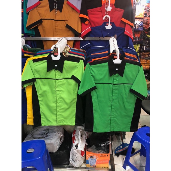 Seragam Kerja Seragam Kerja - Baju Kantor- Kemeja Kantor Hijau Hitam