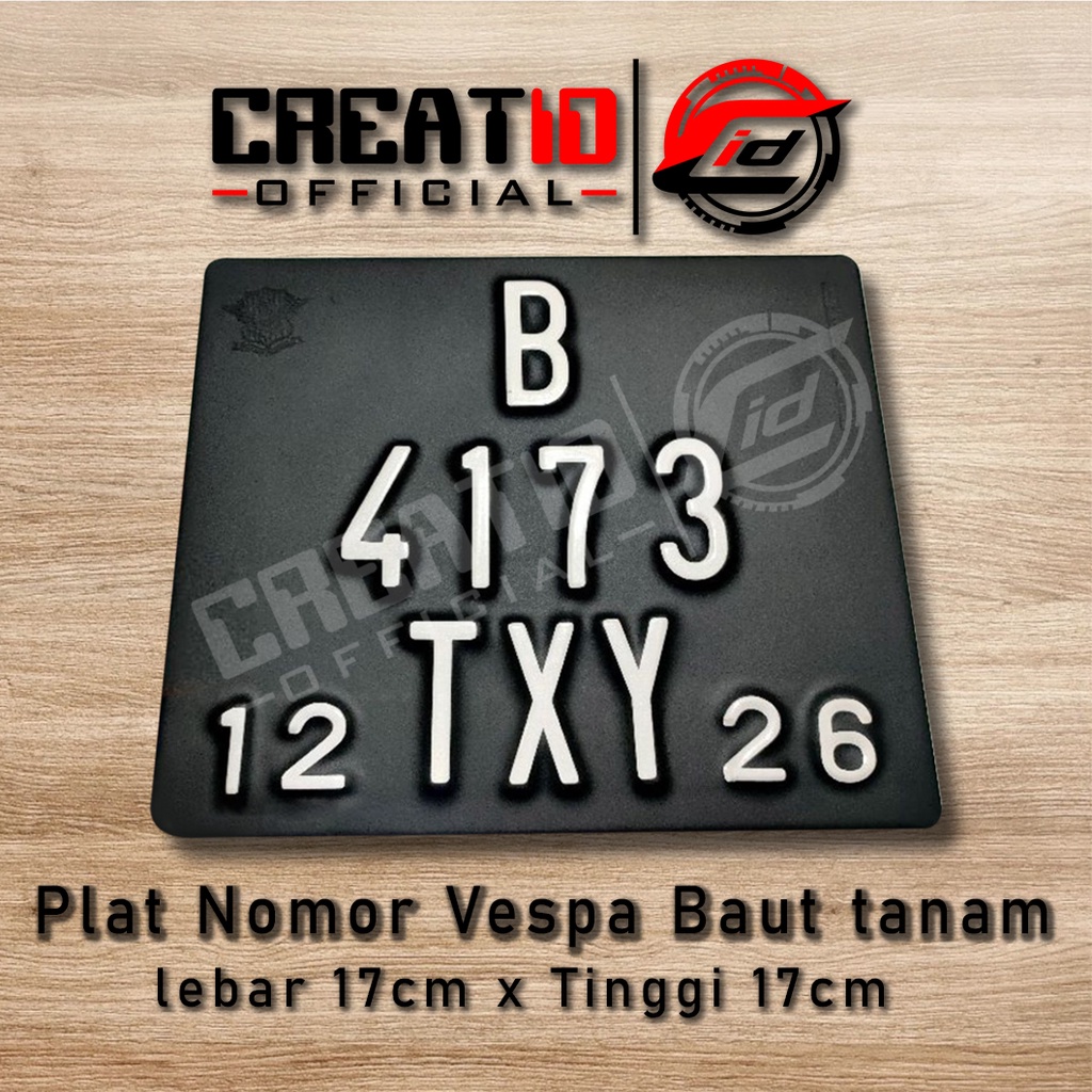 Plat Nomor Kotak Vespa 1pcs Primavera S 125 / Iget Klasik / Scoopy / Fino / Pcx Nmax / Plat Kotak