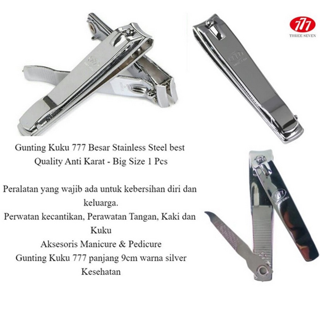 HOPYLOVY - Gunting Kuku Stainless Steel Three Seven 777 Nail Clipper / Per pcs