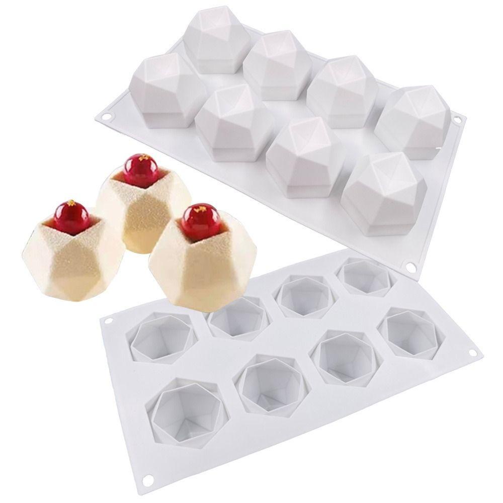 Solighter Polygonal Cube DIY Craft Perlengkapan Pernikahan Cream Roti Es Batu Cupcake 8rongga