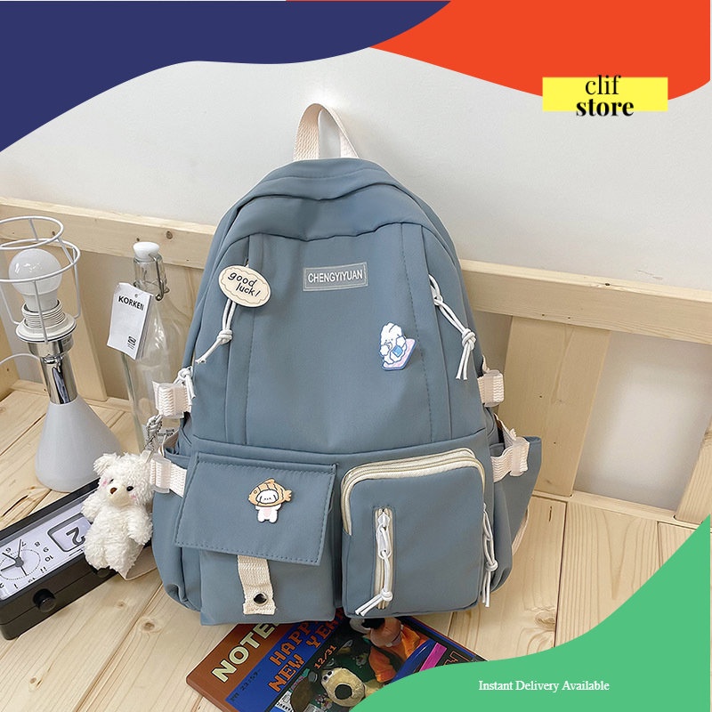 tas ransel kasual korea style import premium backpack  tas punggung sekolah anti air premium