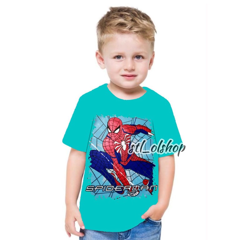 Kaos atasan Spiderman anak laki-laki  | Kaos lengan pendek | 1-10 Tahun