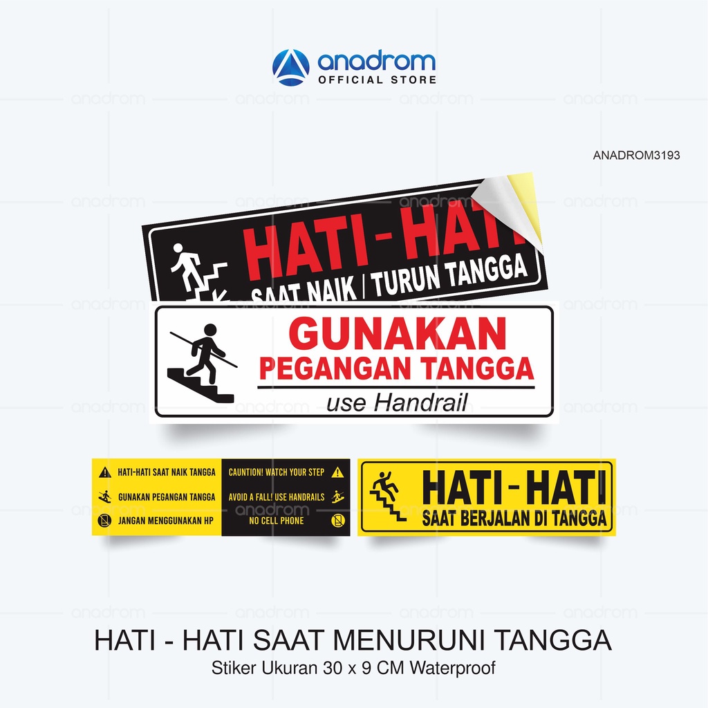 

Stiker Hati - Hati Saat Menuruni Tangga I Size 30x9 Cm I Anadrom 3193
