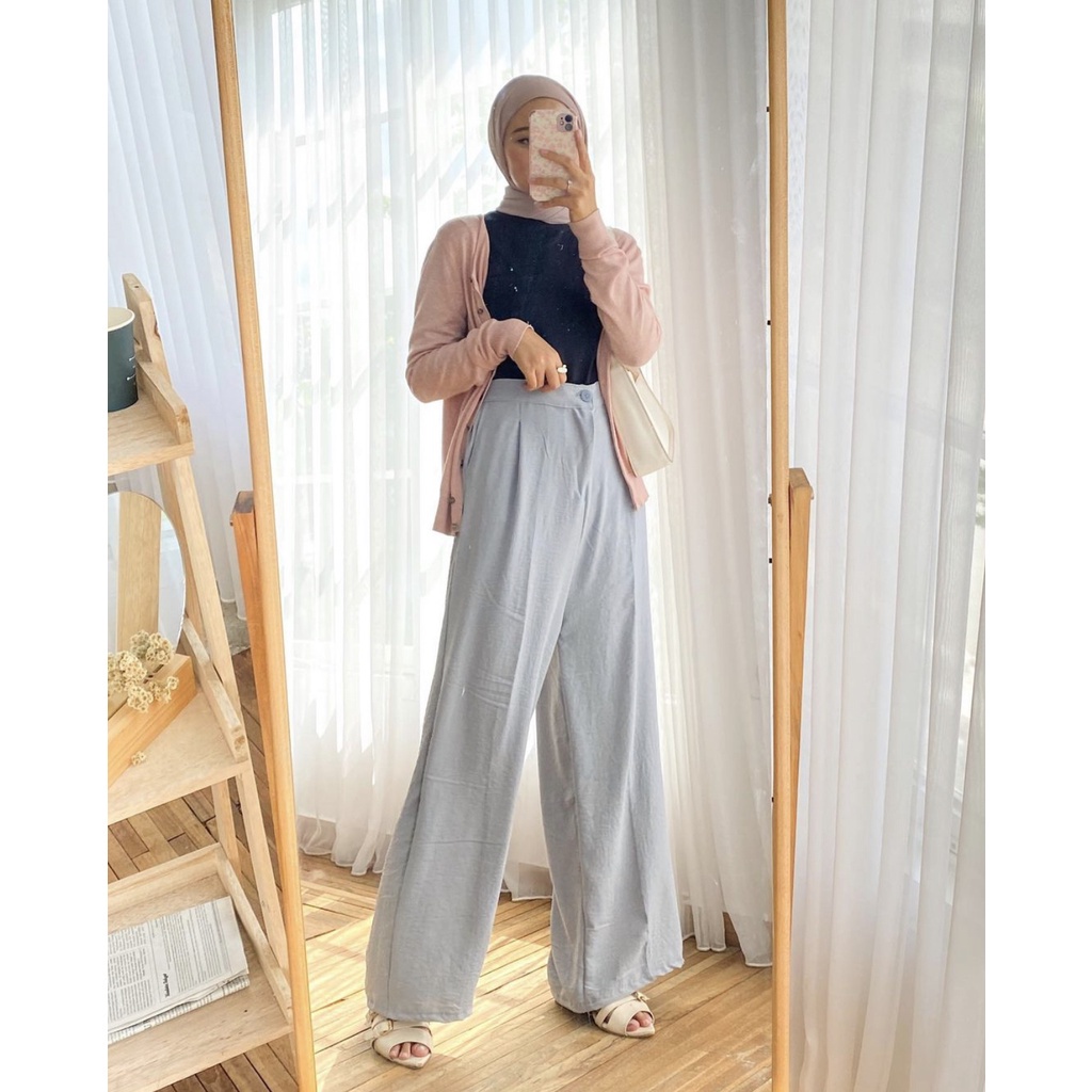 1KG MUAT 4PCS | KULOT HW KRINGKEL AIRFLOW TROUSER PANJANG SUPER PREMIUM HIGH GRADE FASHION WANITA KOREAN STYLE OOTD SELEBGRAM DUNIA HIME