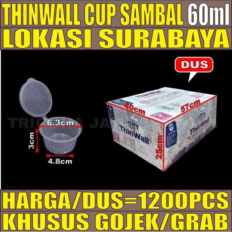 Thinwall Cup 60ml plastik Dus Tempat Sambal Puding Surabaya