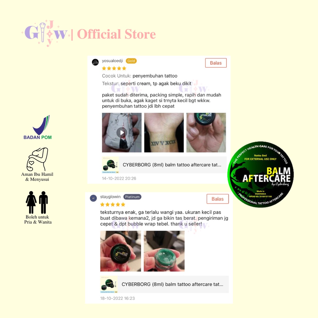 CYBERBORG (8ml) balm tattoo aftercare tato bpom murah termurah sulam alis grosir laki cowo cewe perempuan artist original asli full size mini travel salep tatto cyber borg pelembab warna mempertahankan efektif aman permanent permanen temporary temporari