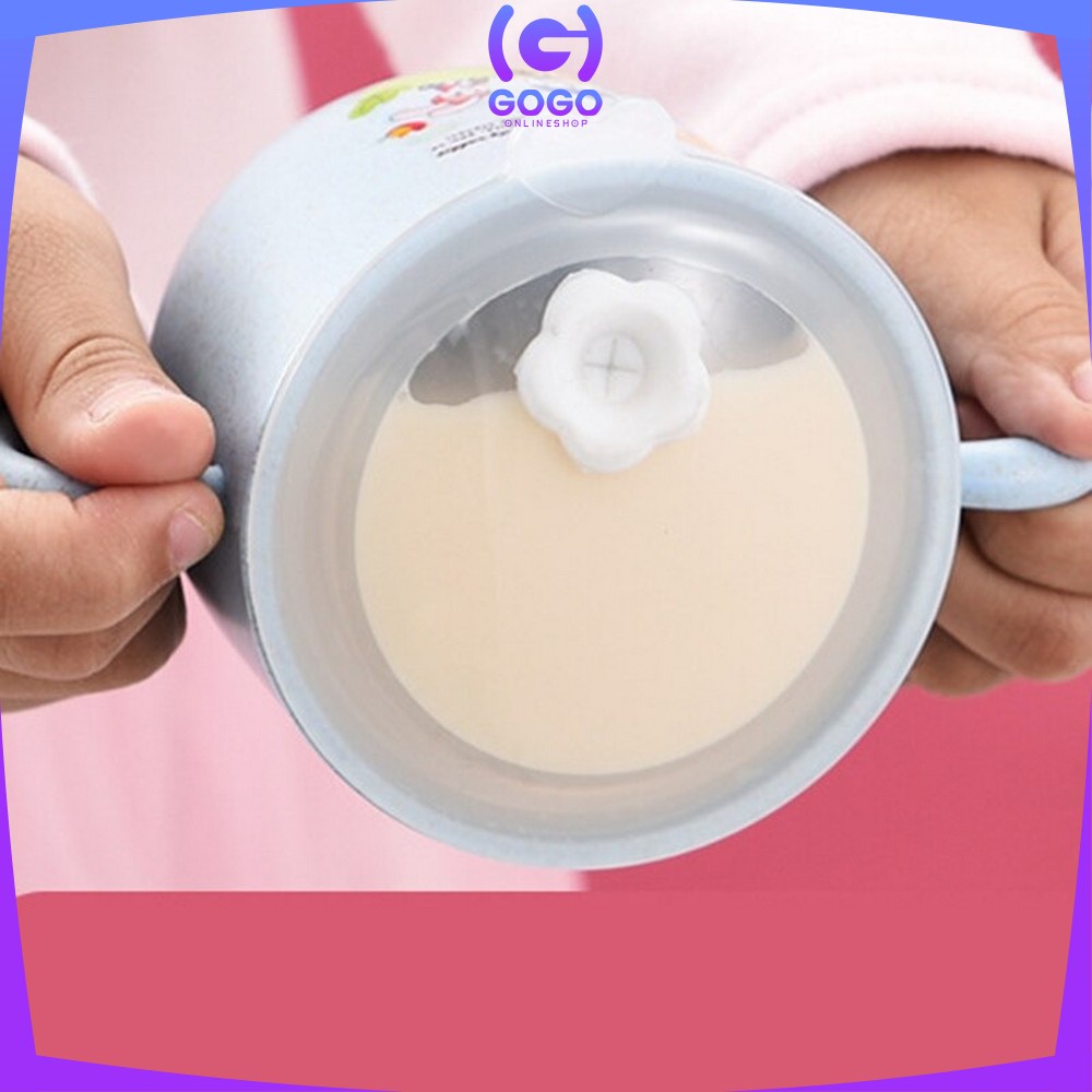 GOGO-C381 C382 Gelas Jerami Mug / Gelas Minum Anak Anti Tumpah Bahan Jerami / Baby Cup / Cangkir Anak Wheat Straw Karakter Kartun