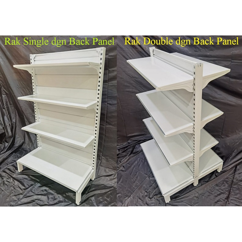 Rak Supermarket, Rak Minimarket, Gondola, Rak Toko tipe Back Panel