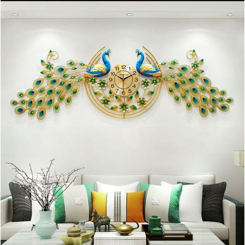 Jam dinding ruang tamu merak atmosfer hiasan dinding hiasan dinding hiasan dinding teras TV latar be