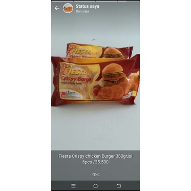 

Fiesta Crispy Burger Chicken 360gr,isi 6pcs