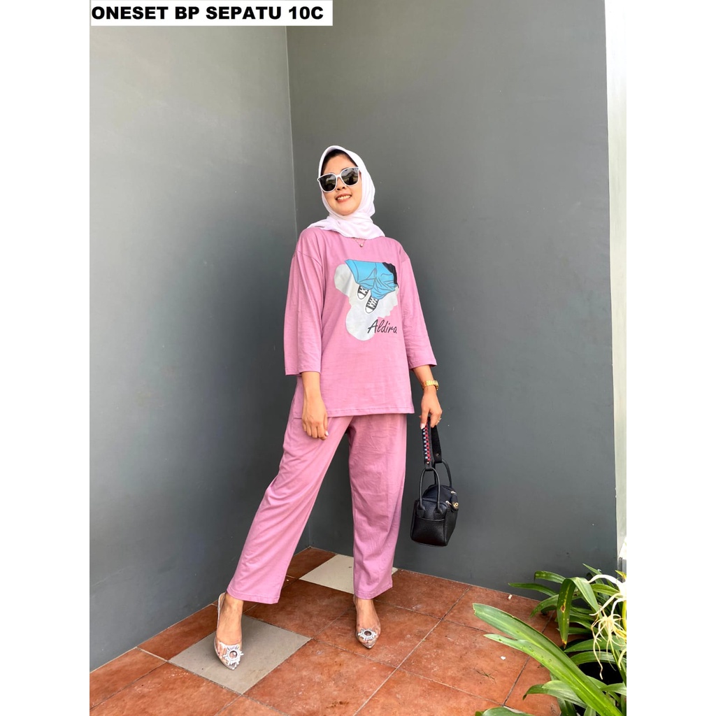 Setelan aldira kekinian 2022/ one set wanita terbaru /oversize aldira kulot panjang/