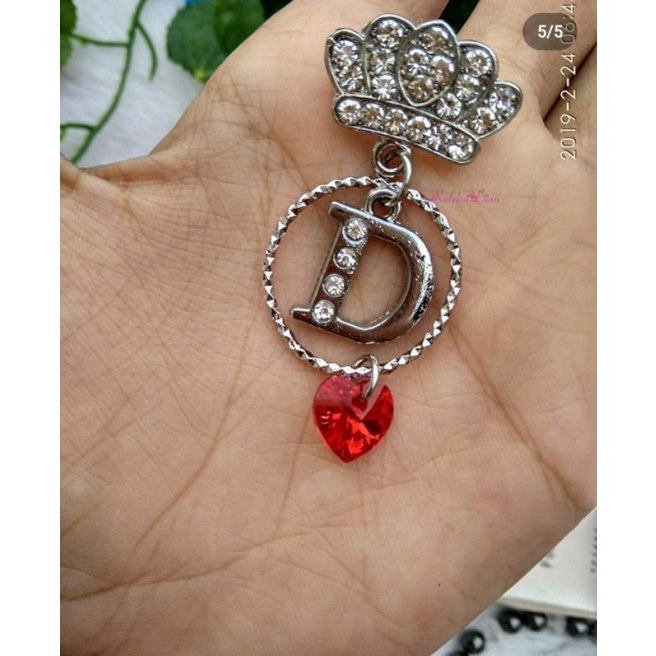 Bros Kristal Swarovski Ori / Bros Nama / Bros Inisial / Bros Hijab / Bros Dagu Imut
