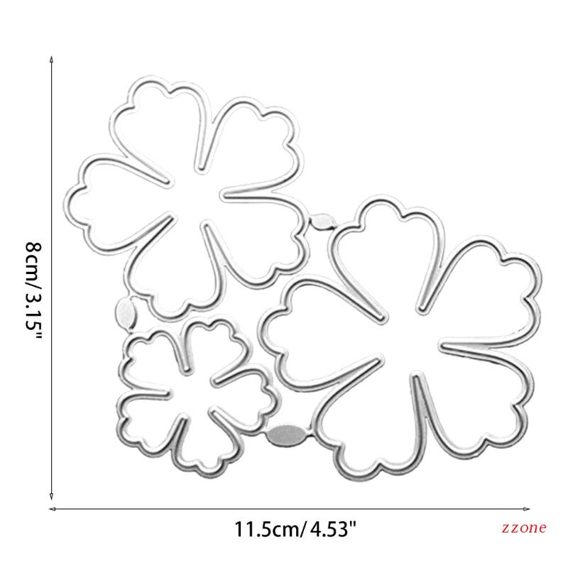 3 in 1 Cutting Dies Embossed Bahan Metal Desain Bunga 5 Kelopak Untuk Dekorasi Kartu Kertas Scrapbook