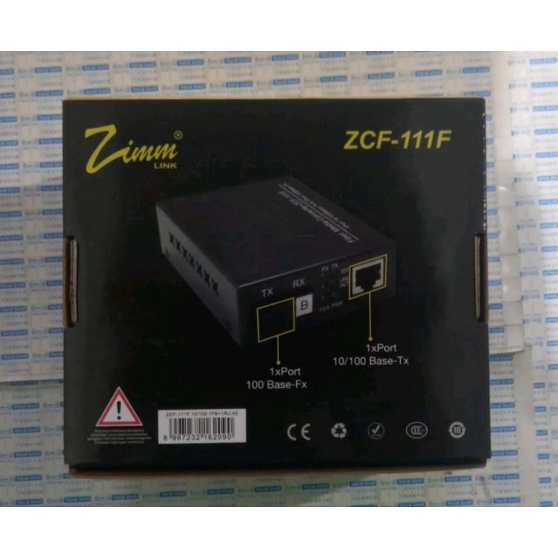 ZCF-111F,Zimm Link Media Converter Fiber Optik To LAN 10/100Mbps ZCF111F WDM Zimmlink Sepasang