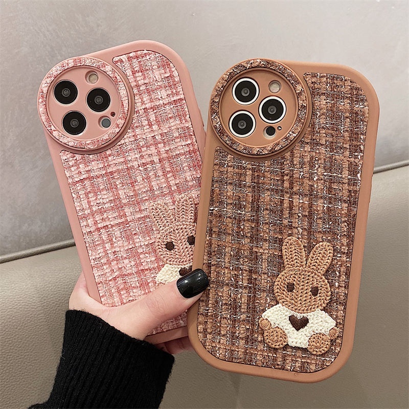 Case Desain Kelinci Bahan flannelette Untuk IPhone 12 13 14 11 Pro Max X Xs Max Xr gftrl