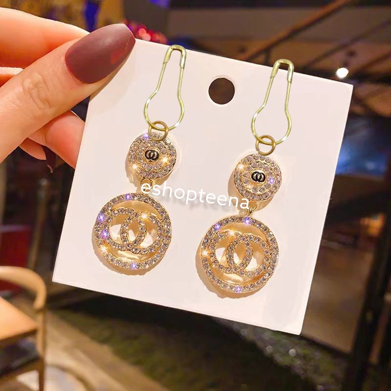 A196 anting bulat chanel gold full mata_anting jilbab