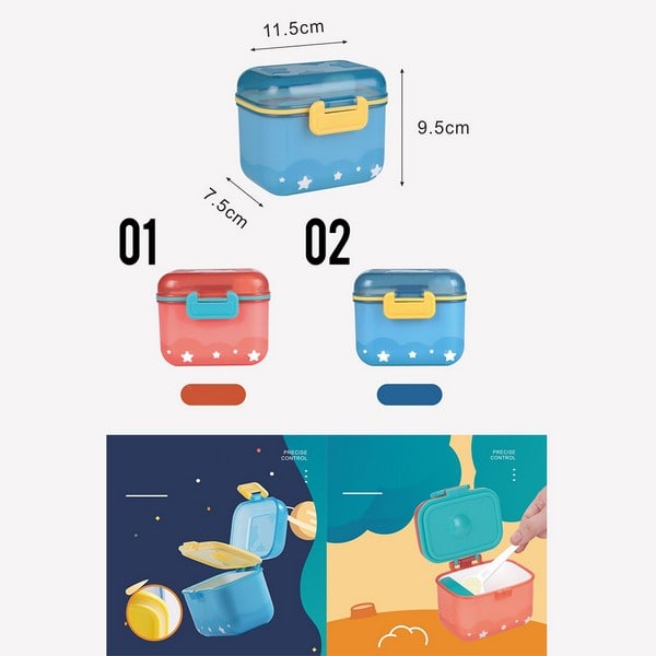 LID074- JIAYI Tempat Kotak Penyimpanan Susu Bubuk Bayi Portable Sealed