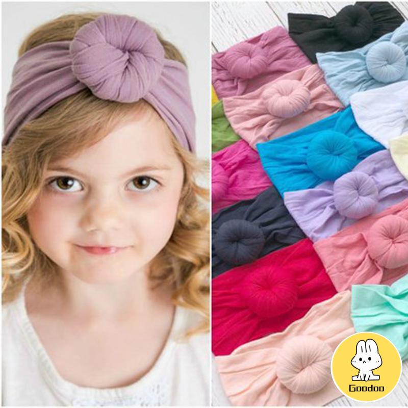 turban anak bayi headwear bando baby lebar rambut bow bow kepala syal bola lembut -Doo