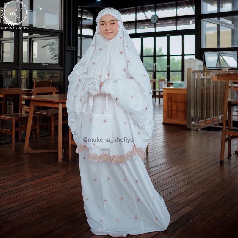 Mukena potongan berlengan rayon bordir Mukena atas bawah rayon premium Mukena putusan rayon renda Mu