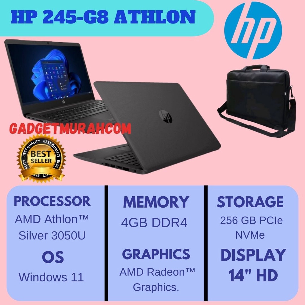 HP 245-G8 MD Athlon Silver 3050U 4GB SSD 256GB WINDOWS 11 ORI