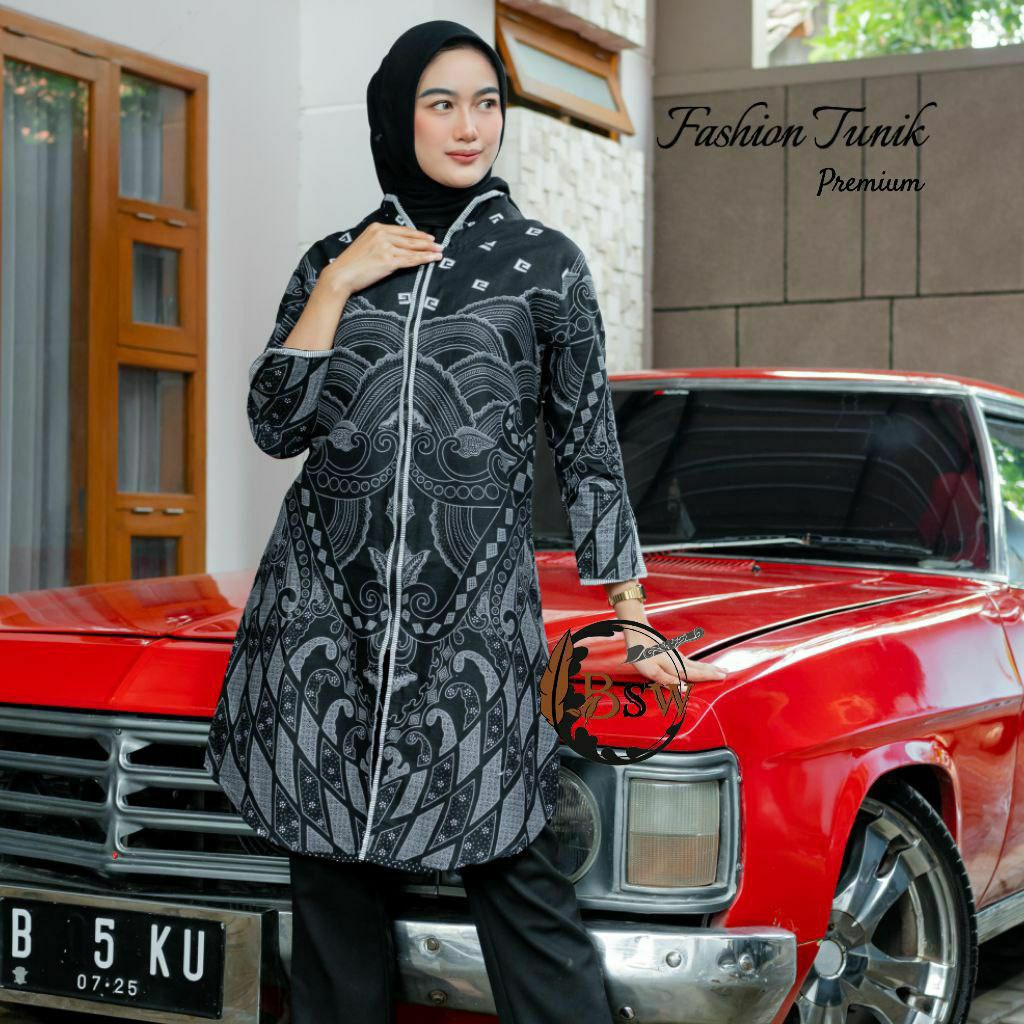 TUNIK BATIK MODERN Tunik Batik Wanta M L XL XXL JUMBO REsliting Depan Busui