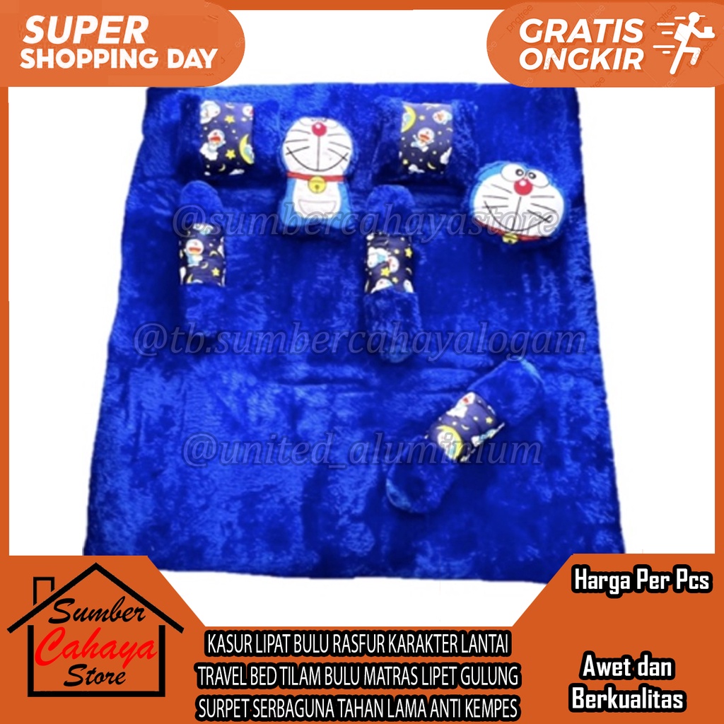 KASUR LIPAT BULU RASFUR KARAKTER LANTAI  TRAVEL BED TILAM BULU MATRAS LIPET GULUNG SURPET KARPET ALA