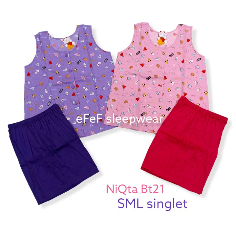 Niqta bt2I baju tidur singlet SML Dewasa