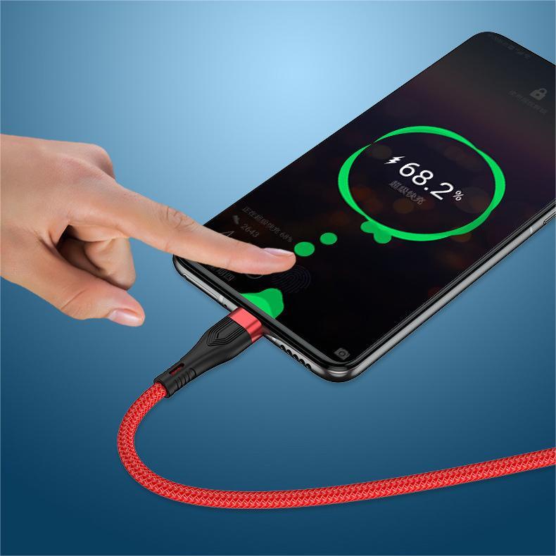 6a Kabel Data / Charger USB Tipe C Fast Charging Bahan Nilon Model Kepang Untuk Android