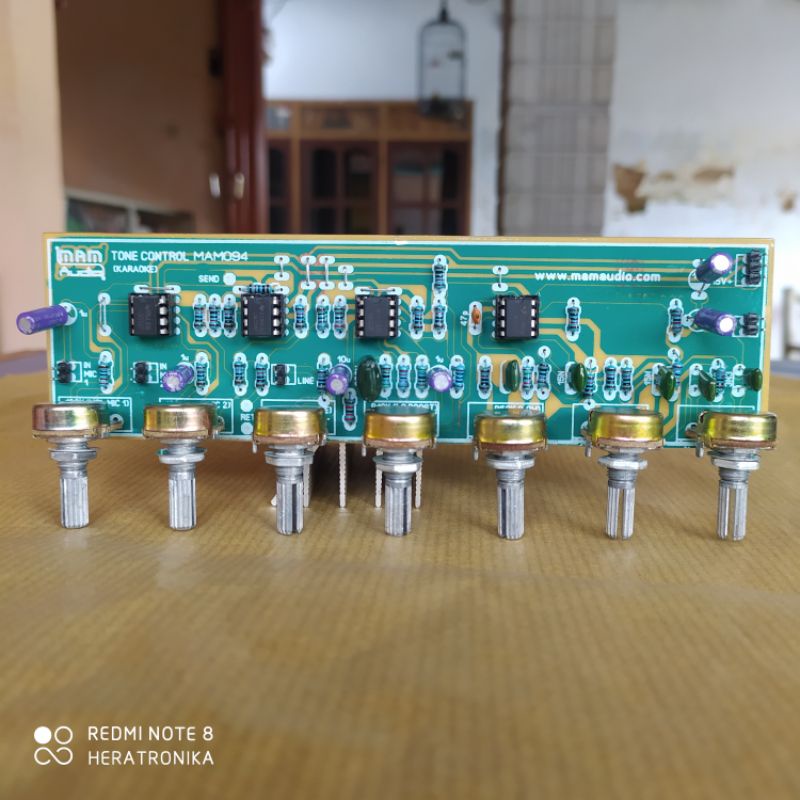 Kit Tone Kontrol Karaoke  2 Mic Input, Tone Sub Low Mid High, Line In, Send, Return MENU LENGKAP