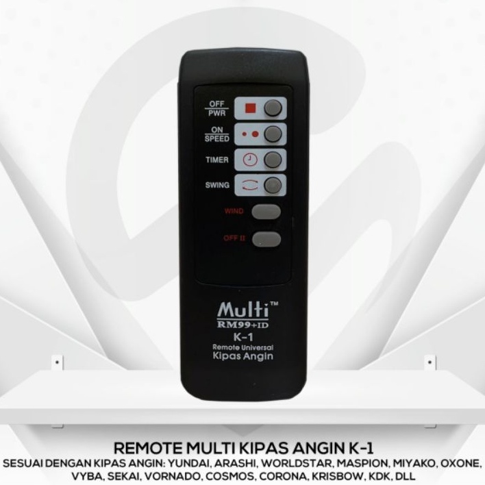 REMOTE KIPAS ANGIN multi universal maspion miyako sekai oxone krisbow cosmos arahi yundai vyba RM99 K-2