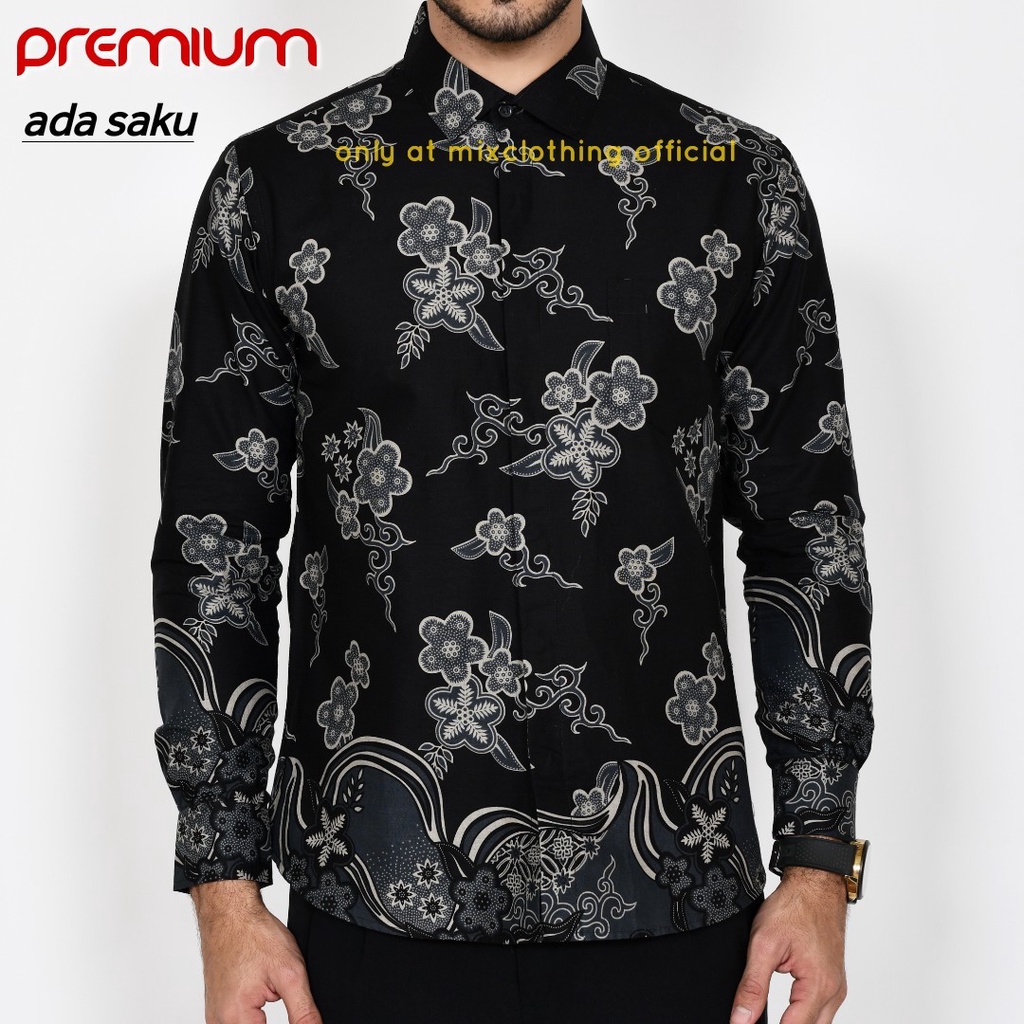 New Premium Baju Kemeja Batik Pria Slimfit Lengan Panjang 1904
