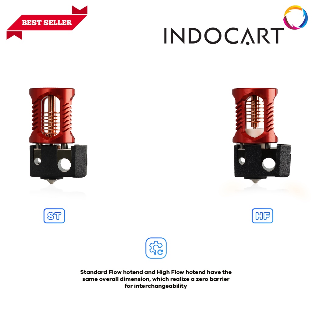 INDOCART 3D Printer HotEnd Ori Phaetus Dragon Hotend ST x Voron ST Red