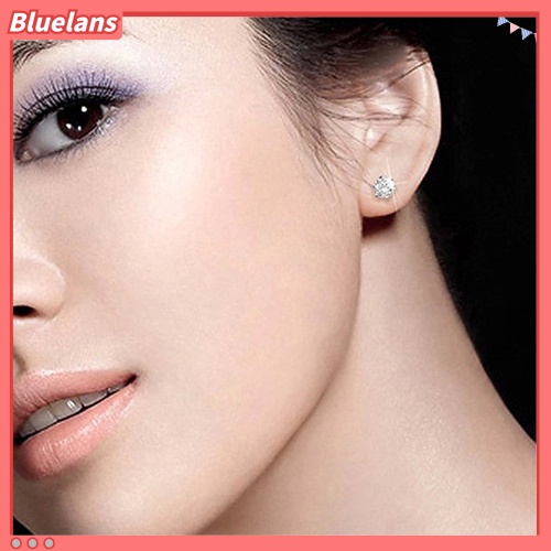 Bluelans Women Wedding Party Cubic Zirconia Pendant Necklace Stud Earrings Jewelry Set