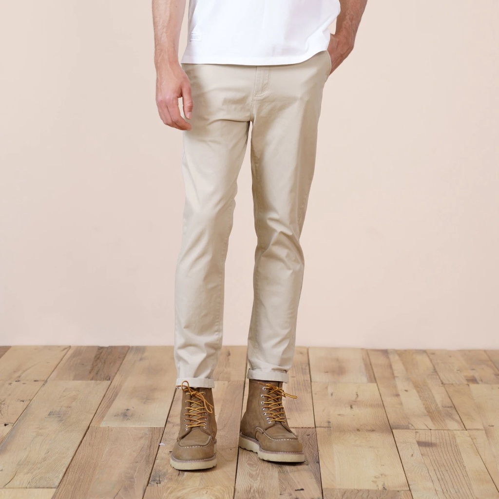 CELANA PANJANG CHINO PRIA SLIMFIT CREAM TWILL COTTON PREMIUM