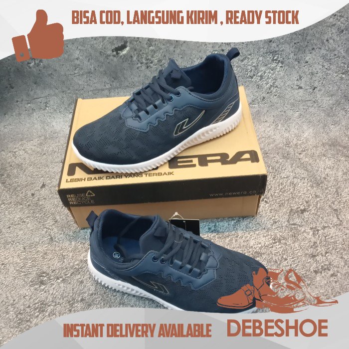 SEPATU RUNNING PRIA WANITA CEWEK COWOK SEPATU NEW ERA ORIGINAL SEPATU TALI BIRU NAVY MURAH BISA COD
