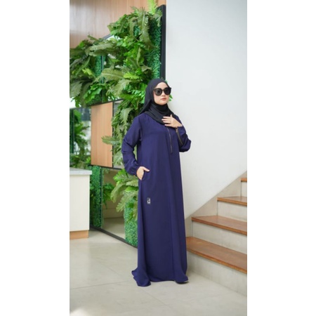 ABAYA META KHADIJAH BY ANNASHIHAH ABAYA SIMPLE GAMIS CASUAL ABAYA FASHION MUSLIM MUSLIMAH ZIPPER