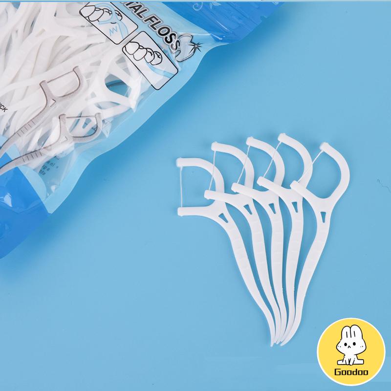 100pcs /50pcs set Dental Floss Benang Tusuk Gigi isi Flosser Teeth Toothpick stick -Doo