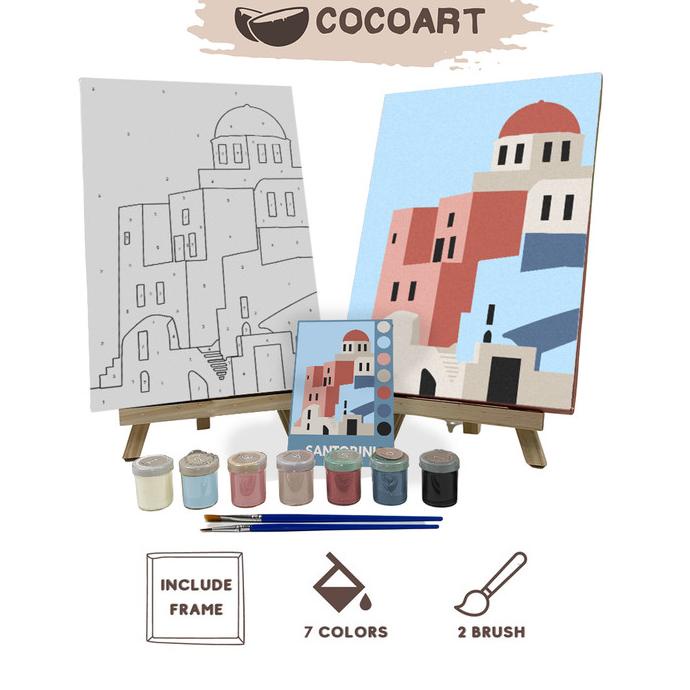 

[COD] Paint By Number Kit [ Santorini ] - Cocoart.id I Kanvas 20 x 30 cm GRATIS ONGKIR Kode 497