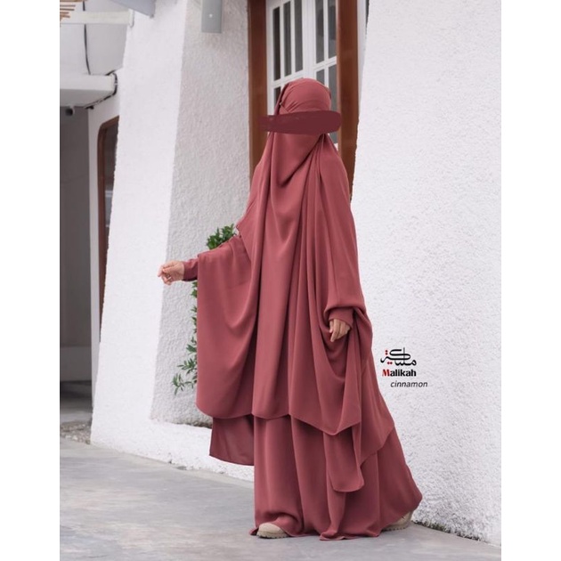 MALIKAH - French El Oum by Malikah | Set French Khimar Lengan Mahan marzan
