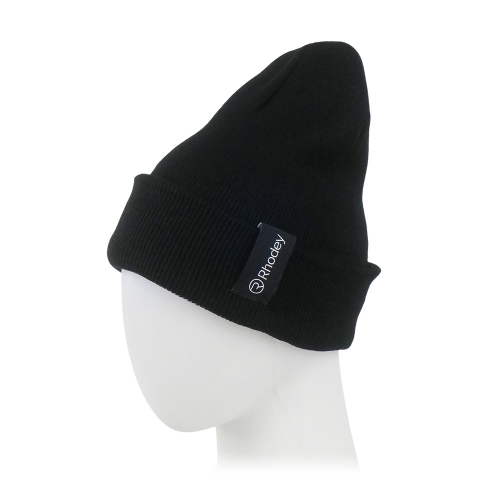 Topi Kupluk Rajut Beanie Hat - OMHAUOBK Black