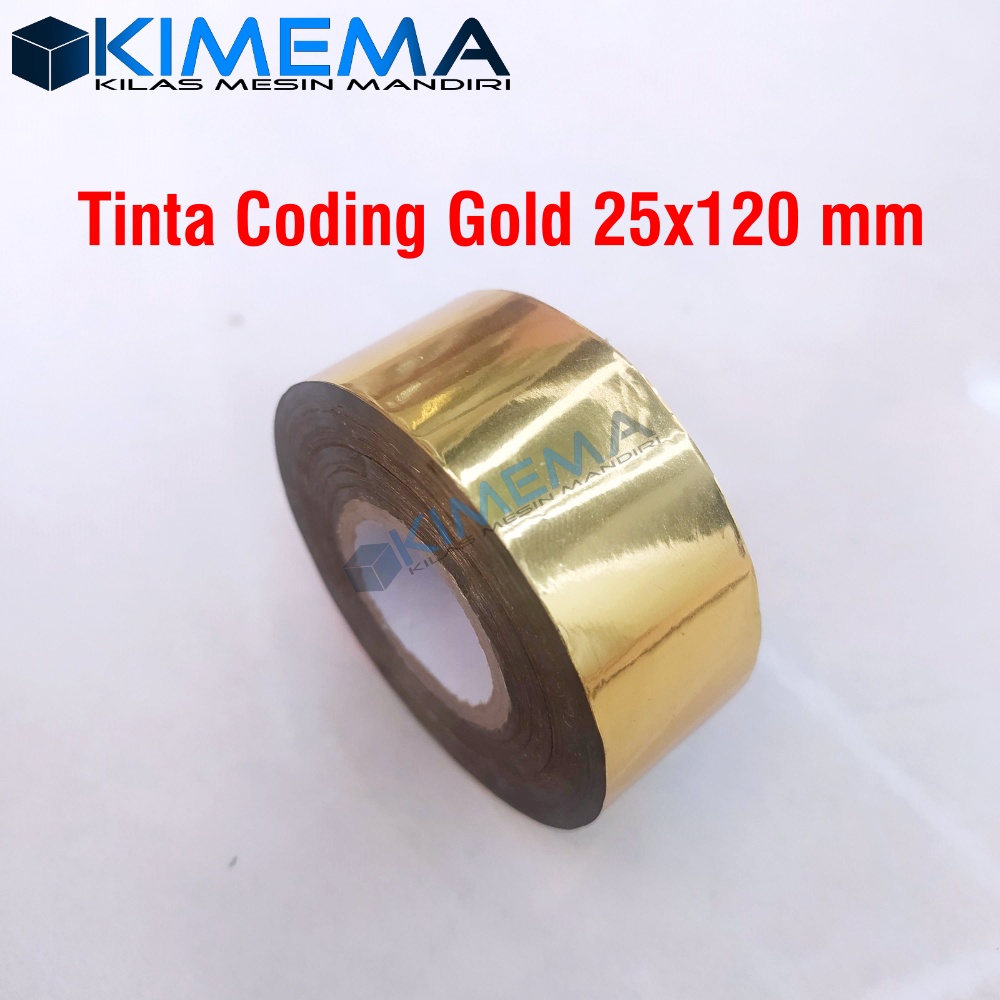 

25x120 Ribbon Tape Gold Pita Tinta Mesin Coding Expired Date