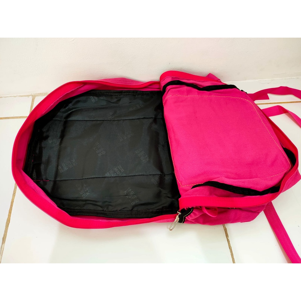 TAS RANSEL WANITA KANVAS PREMIUM IMPORT MODEL KOREA BIRU DAN PINK TAS PUNGGUNG SEKOLAH / KULIAH ANAK