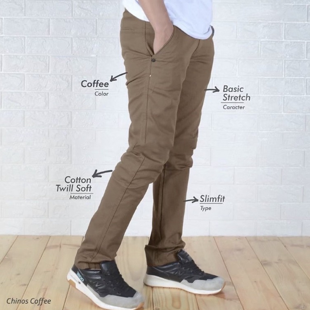 NEW PRODUK Celana Panjang Pria Jumbo 27-44 Chino Reguler Bahan Melar Adem Nyaman Cocok Buat Musim Dingin