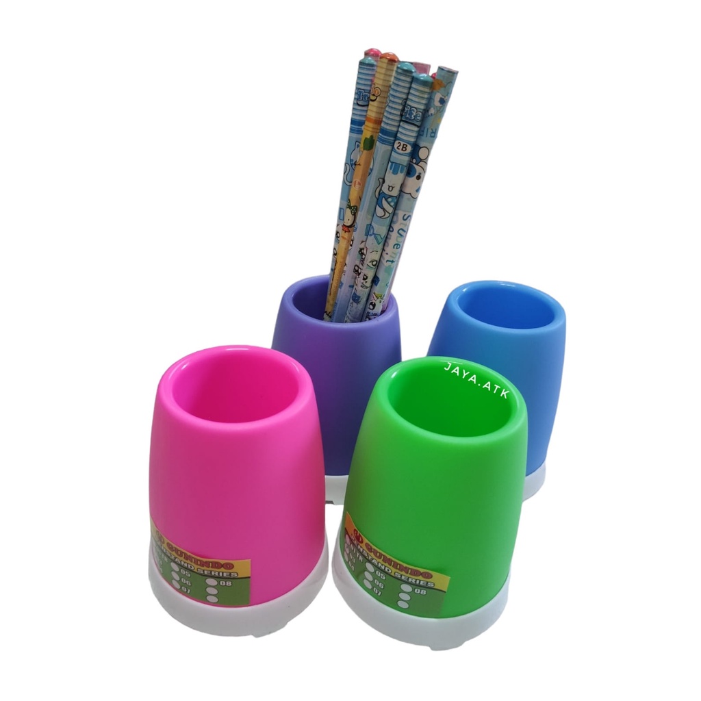 TEMPAT PULPEN PEN HOLDER ALAT TULIS MEJA PLASTIK WARNA PST-03 STATIONERY STAND