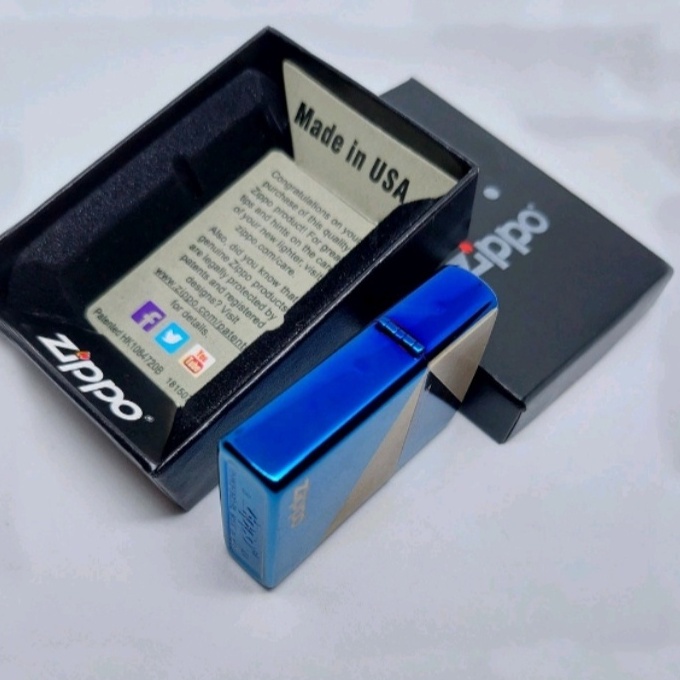 ZIPPO CLASSIC BLUE ICE TIFANUM COATWO ORIGINAL USA BRADFORD